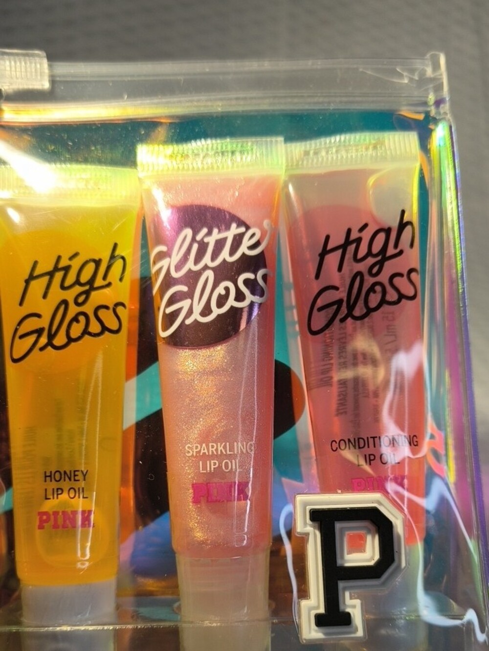 High Gloss & Glitter Gloss Lip Oil Trio - Pink, Yellow, Peach - Picture 5 of 5